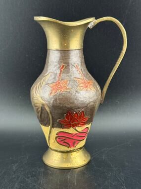 VTG Brass Enamel Pitcher